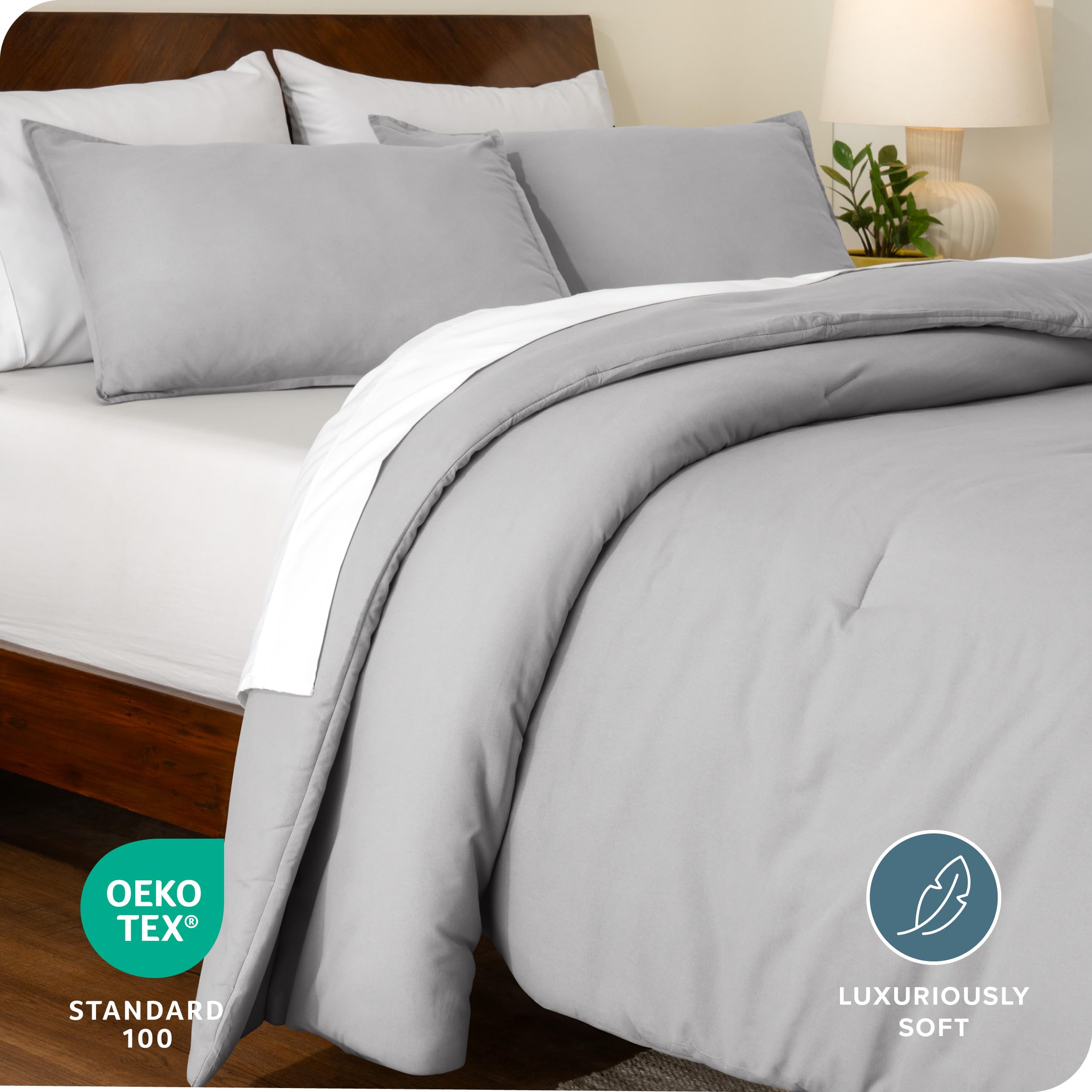 Set de Edredón Bare Home - Tamaño -Gris Claro - Imagen 5