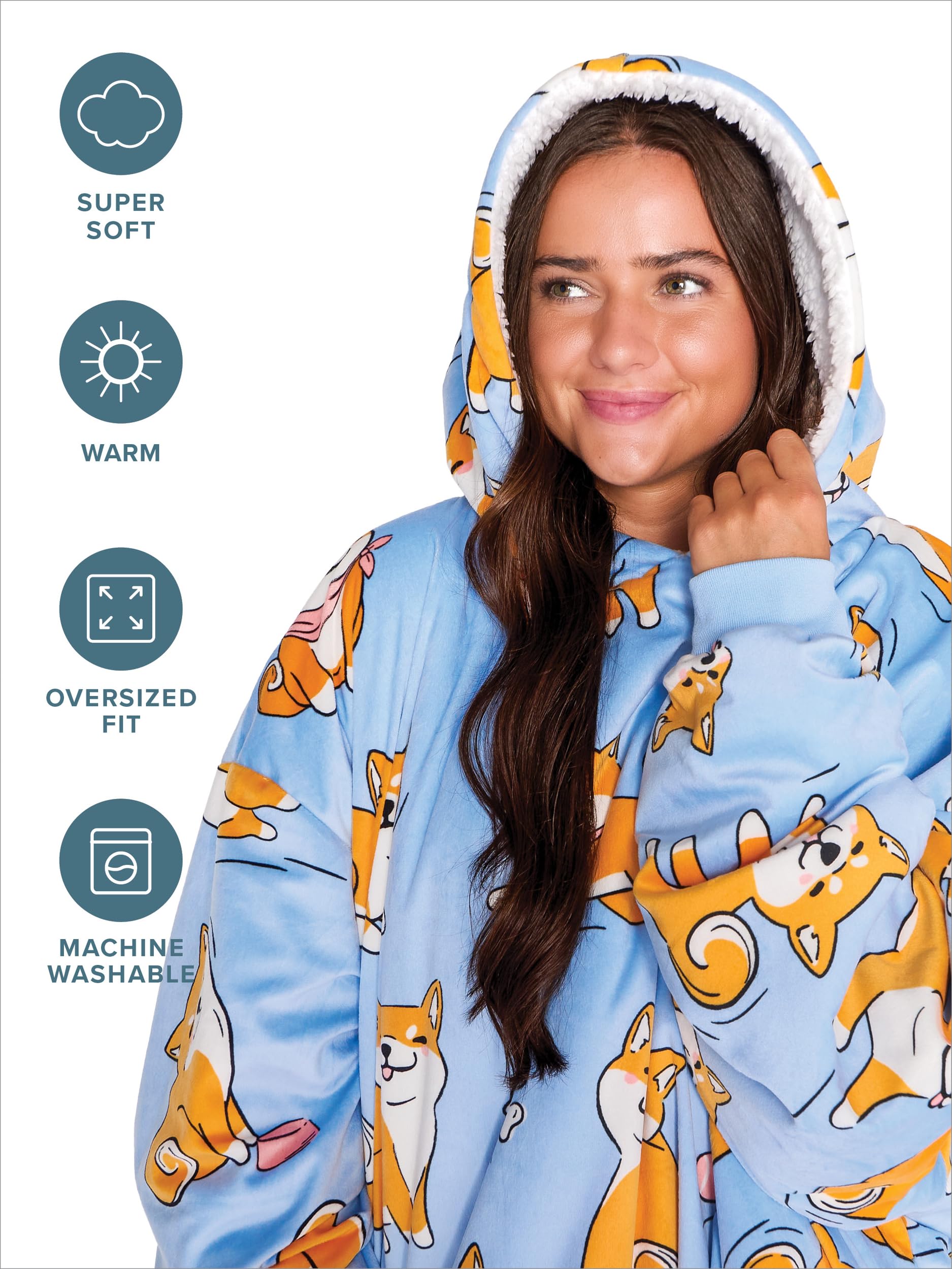 Manta Wearable Sherpa Fleece de Bare Home - Manta con - Imagen 5