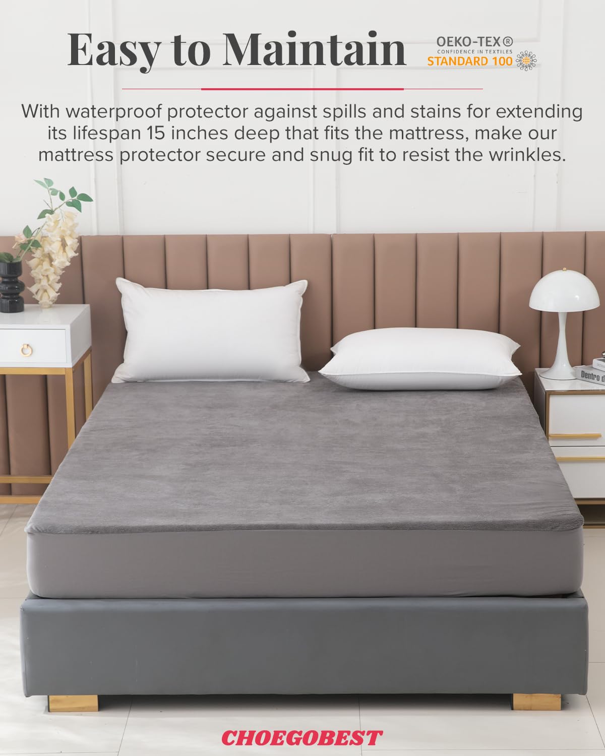 Protector de colchón premium de vellón impermeable - Imagen 6