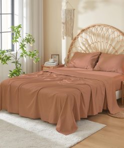 Juego de Sábanas 100% algodón de fibra larga -Arcilla