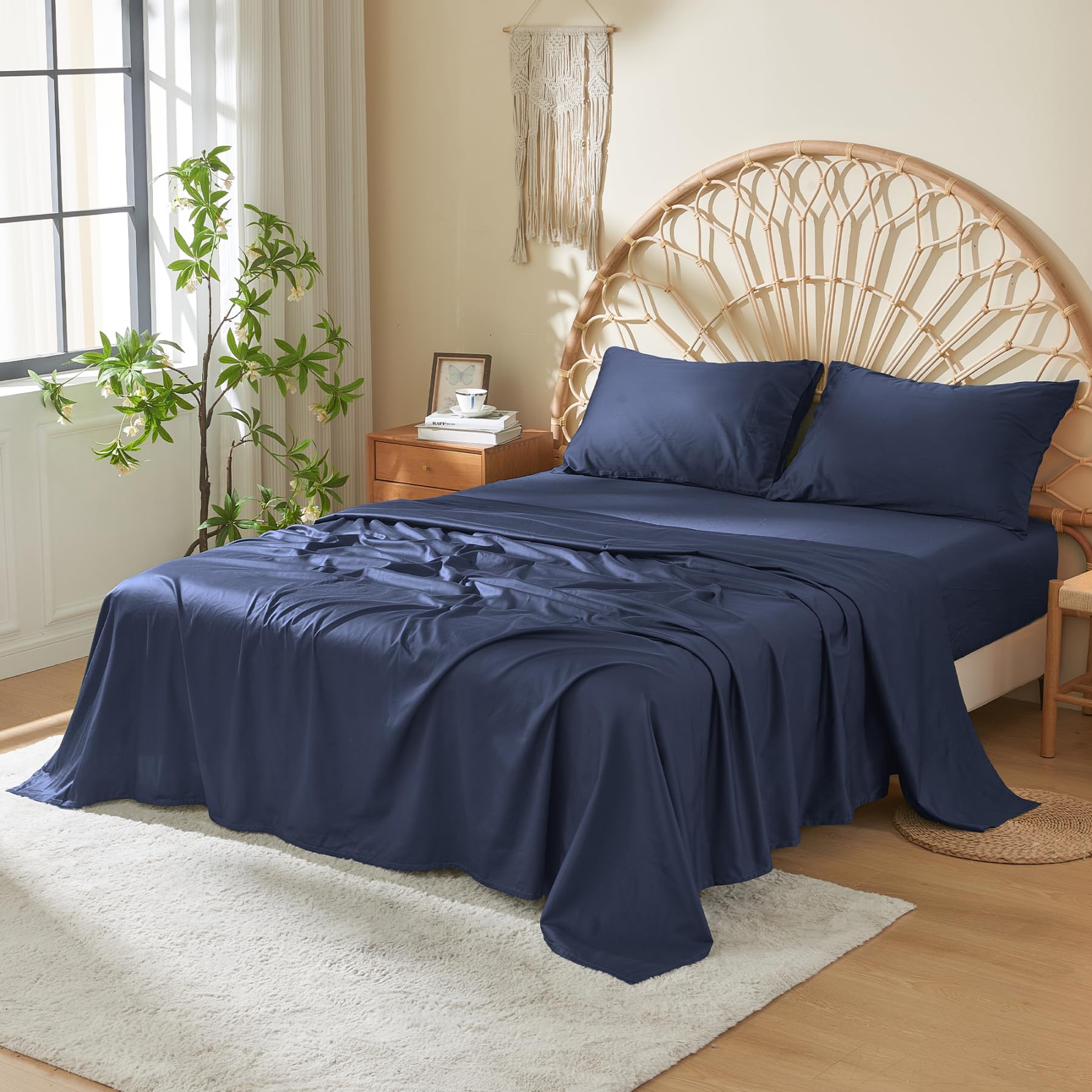 Juego de Sábanas de Algodón 100% de Alta Calidad DOZ, Suave