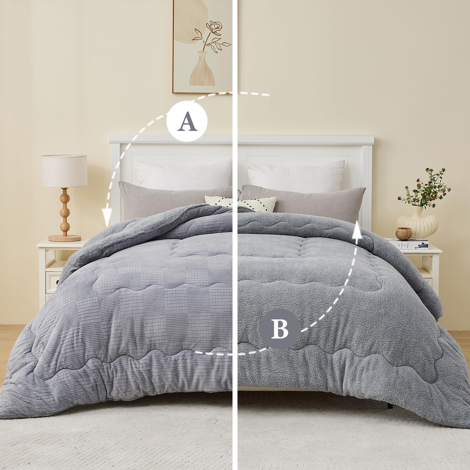 Juego de edredón tamaño King Fluffy de SahSahCasa, edredón - Imagen 8