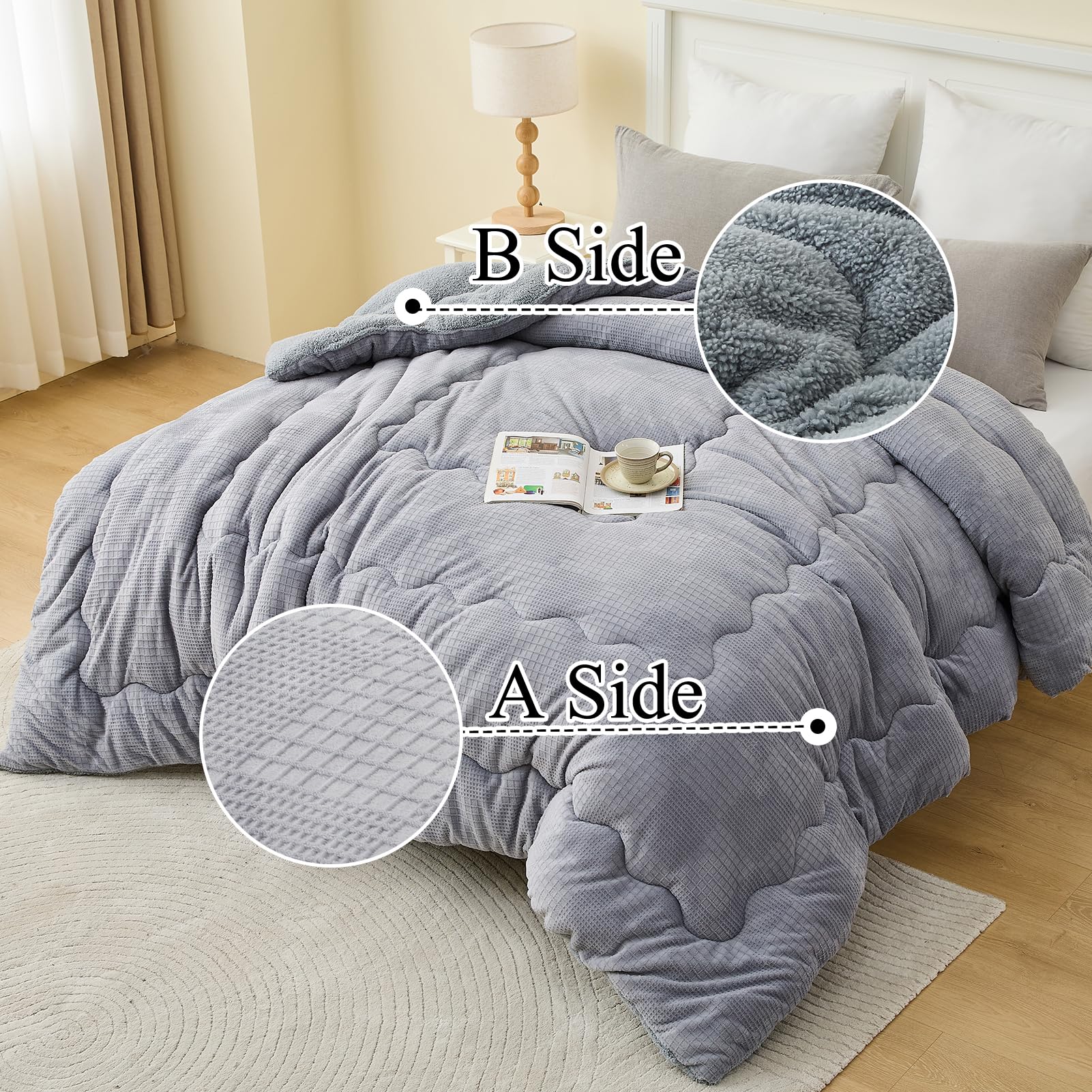 Juego de edredón tamaño King Fluffy de SahSahCasa, edredón - Imagen 6