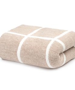 Manta de Chenilla con Diseño de Ventana Tejida a Cuadros