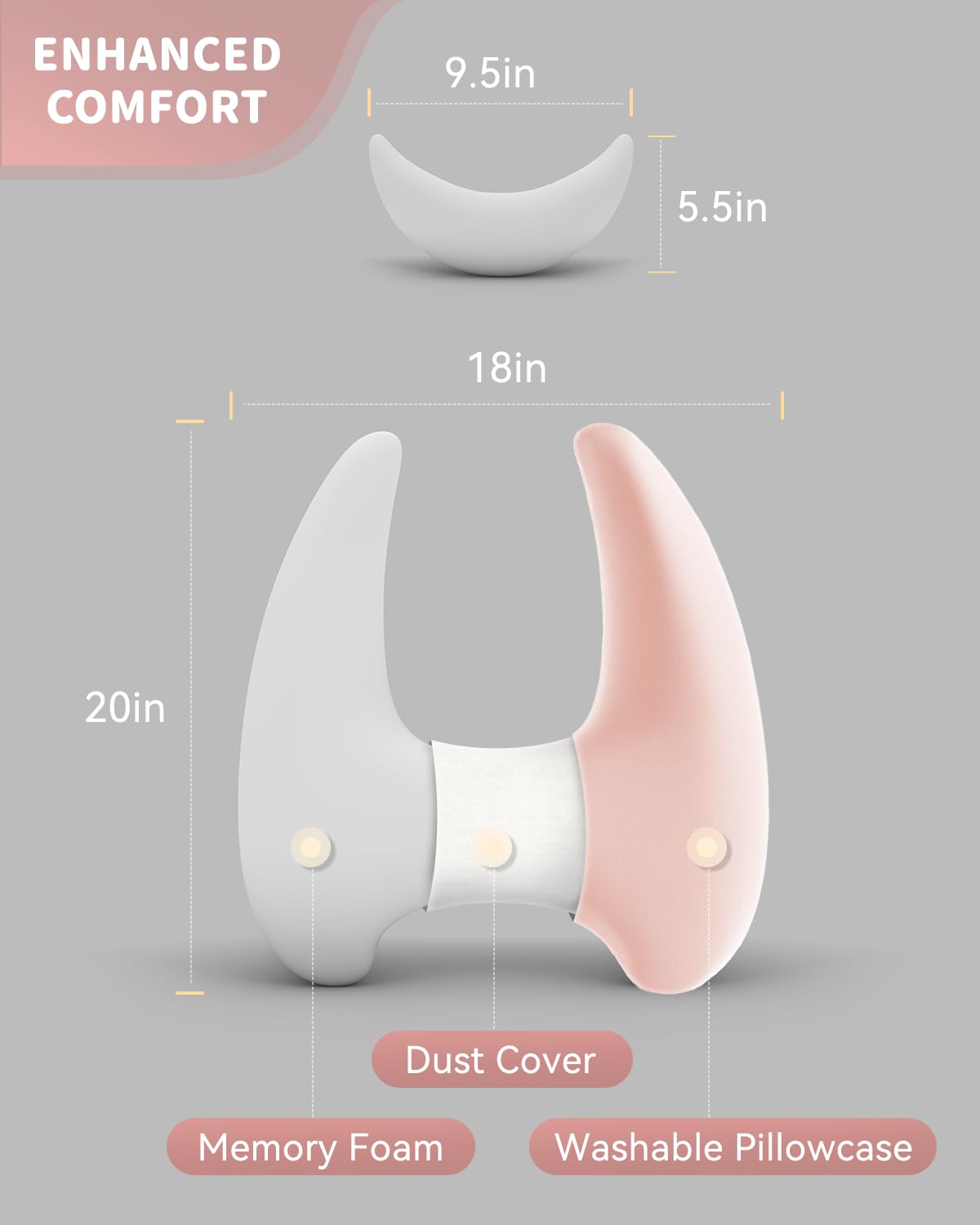 Almohada de Viaje para Niños de Espuma Viscoelástica Sino - Imagen 8