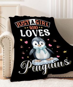 Manta de pingüino para niñas Solo una niña que ama a los