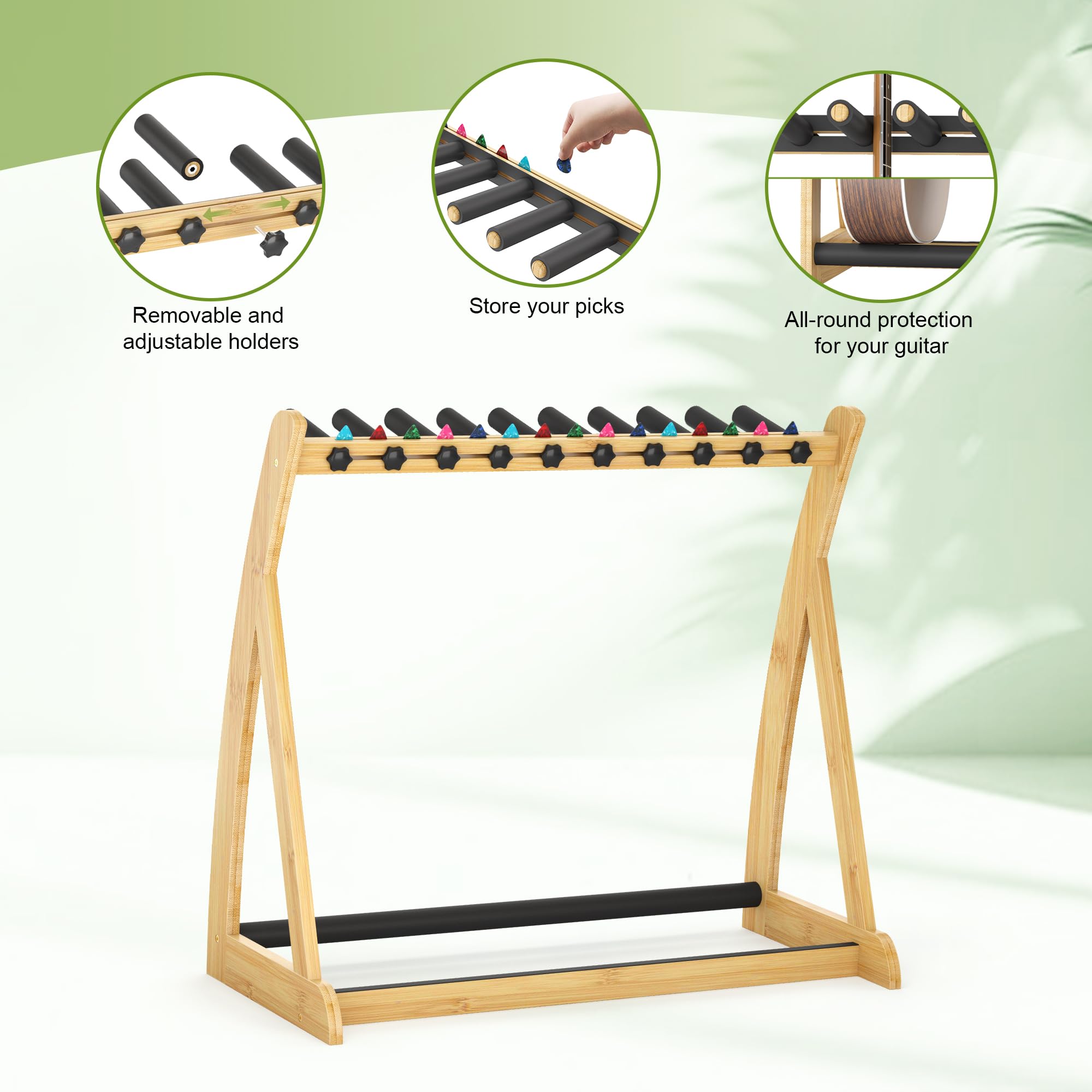 Soporte de Guitarra para Múltiples Guitarras de Bambú - - Imagen 6