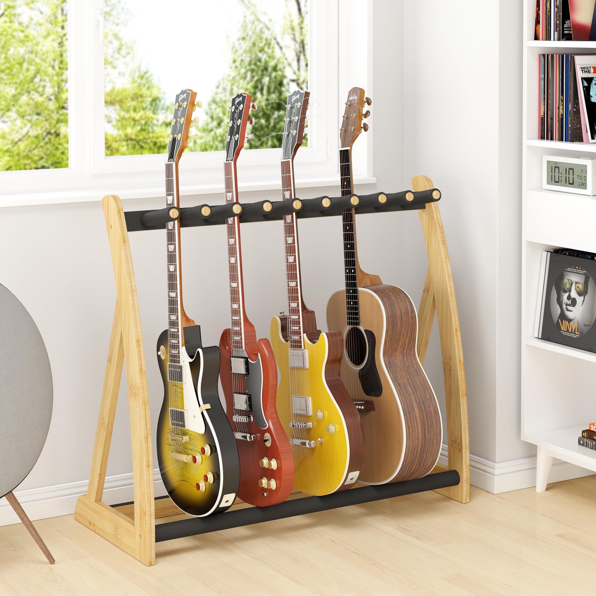 Soporte de Guitarra para Múltiples Guitarras de Bambú - - Imagen 3