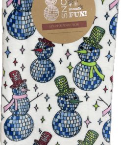 Manta de Navidad de Invierno - (Blanco con Muñeco de Nieve