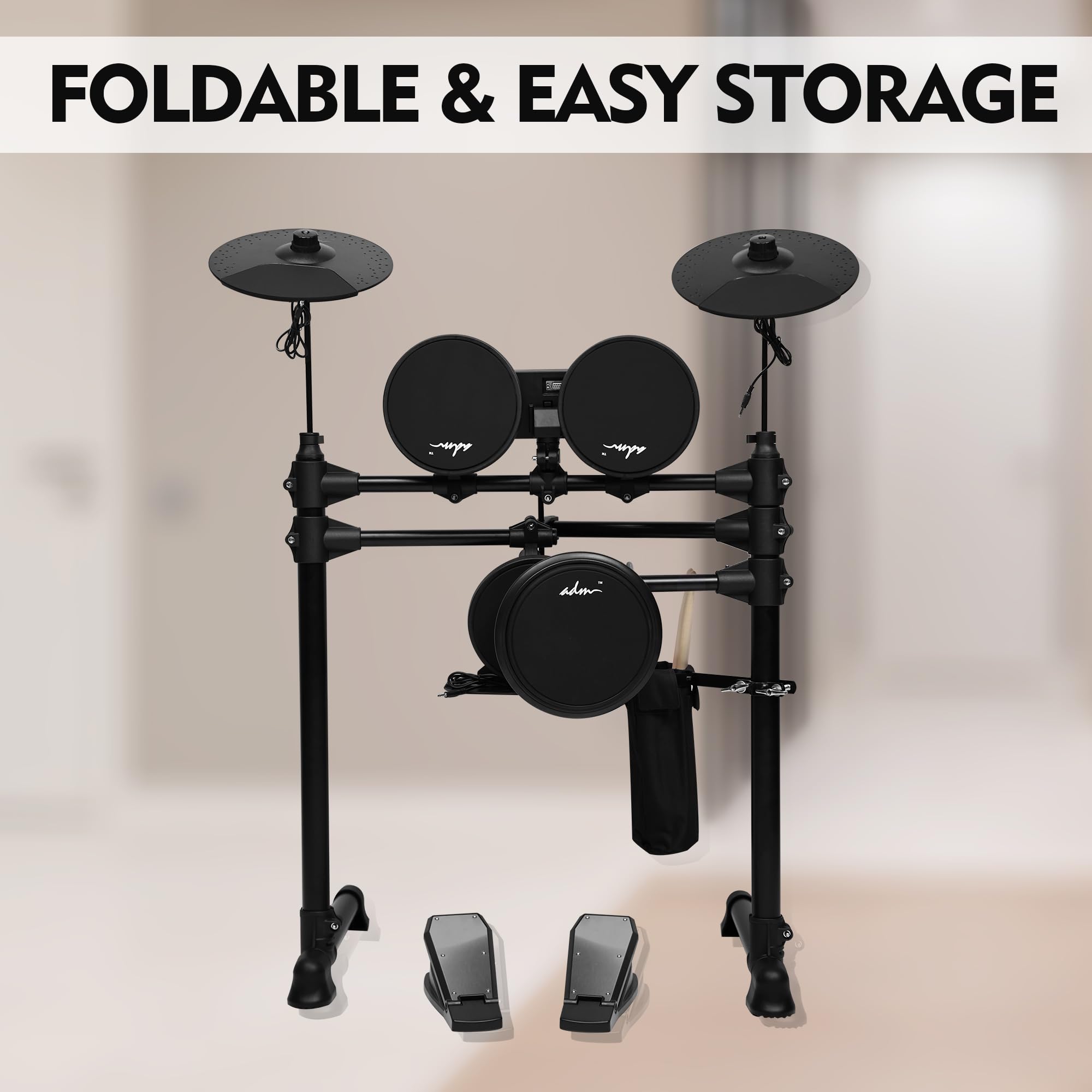 Set de Batería Electrónica ADM con 4 Pads de Malla - Imagen 3