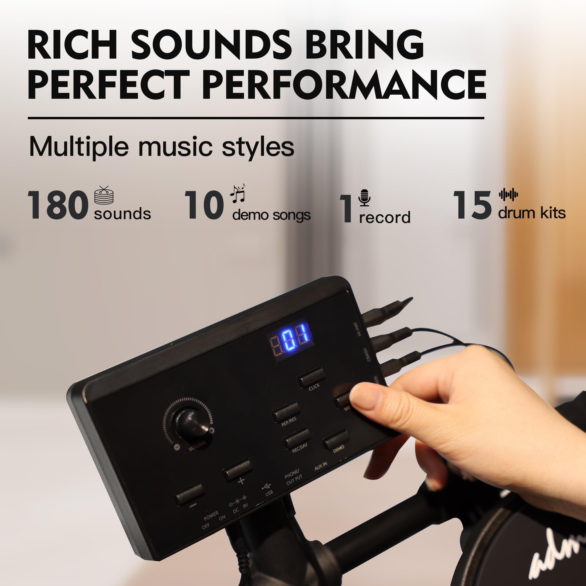 Set de Batería Electrónica ADM con 4 Pads de Malla - Imagen 4