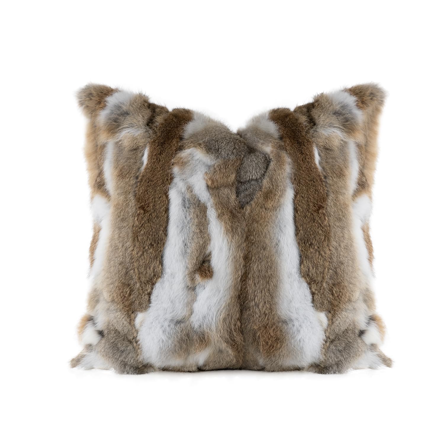 MOOX Juego de 1 Funda de Almohada de Piel de Conejo Genuino