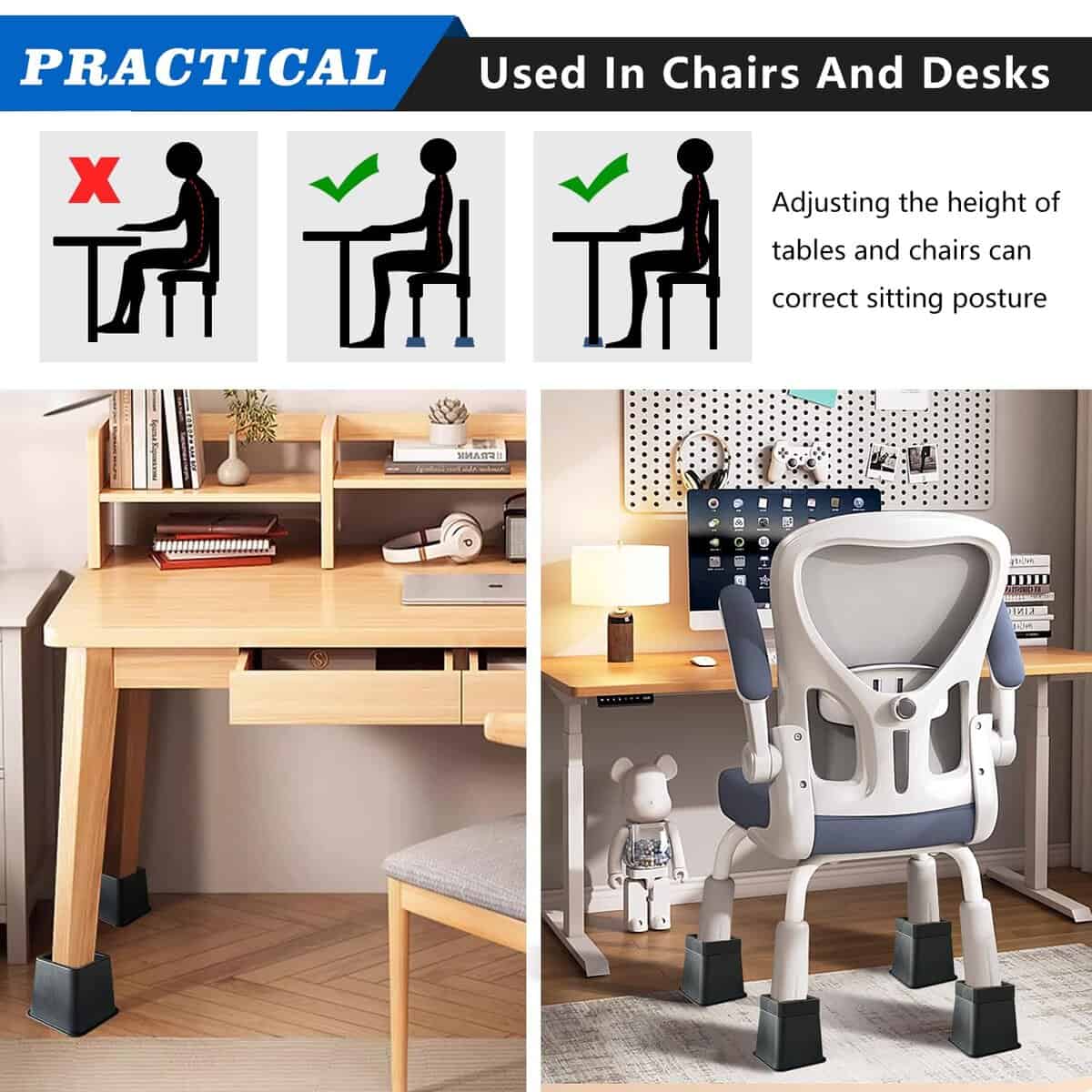 Elevadores de Cama Wanry Flourigems de Alta Resistencia, - Imagen 6