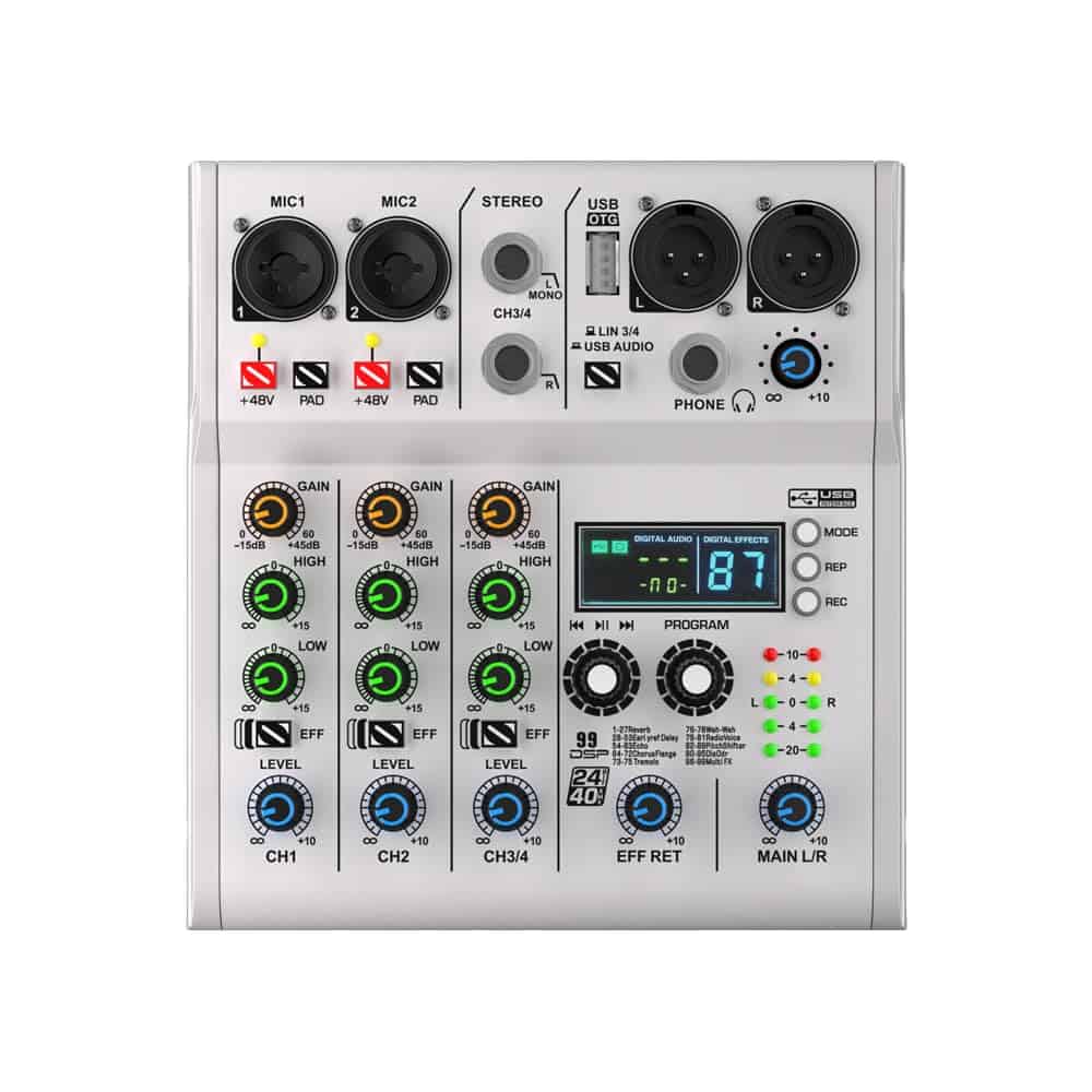 Mezclador de DJ profesional XR-4 Doslnlya de 4 canales con