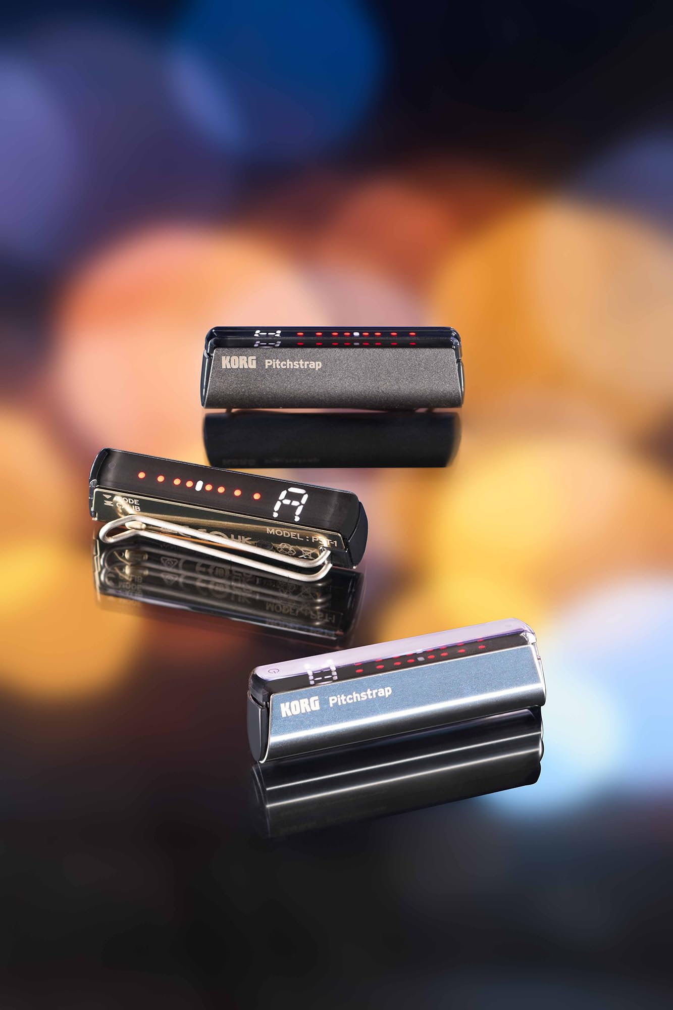 Afinador de guitarra Korg Pitchstrap montado -Dorado - Imagen 5