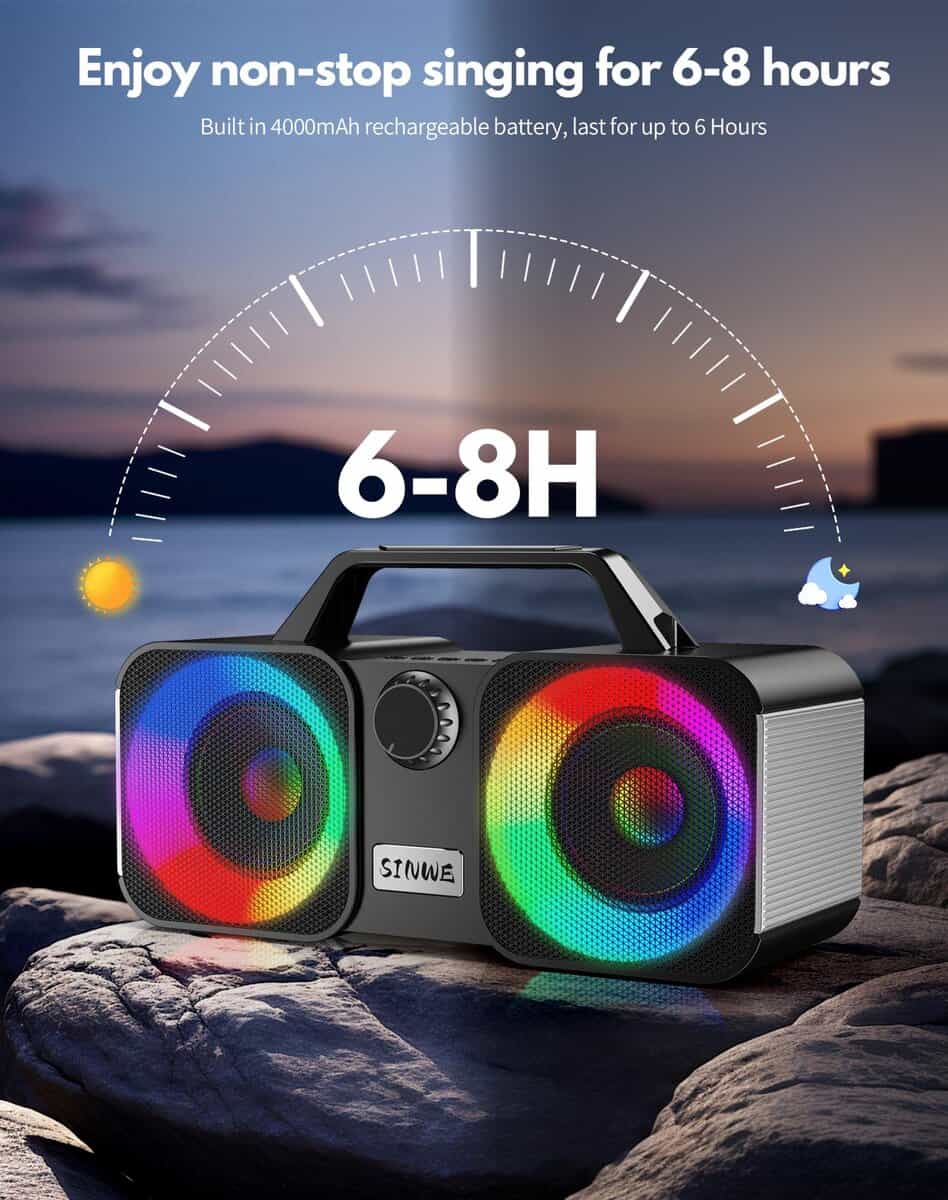 Máquina de Karaoke ZBQEJ, Altavoz Bluetooth Portátil con 2 - Imagen 7