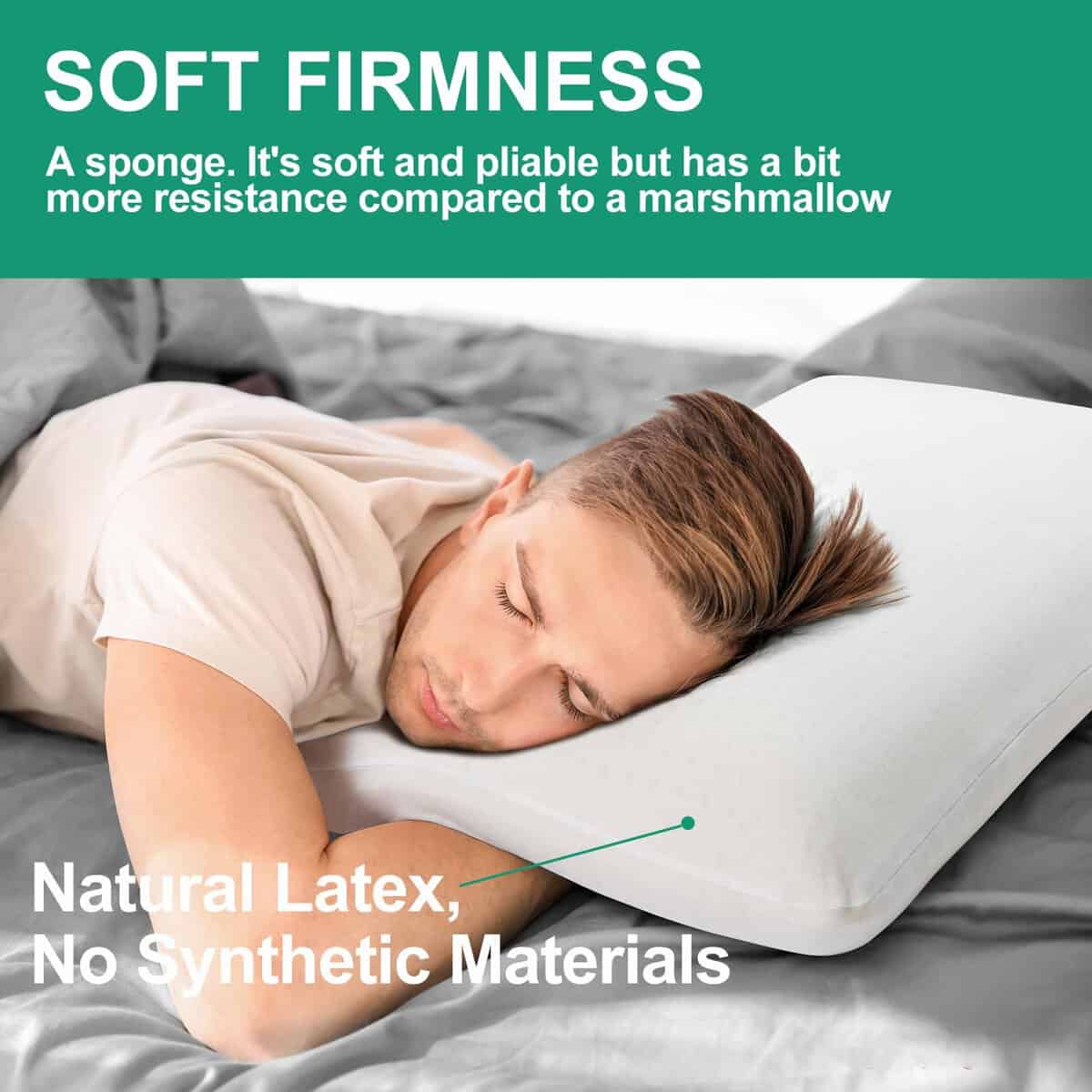 Almohada de látex ZKSIAMT, Almohada de látex Talalay 100% - Imagen 6
