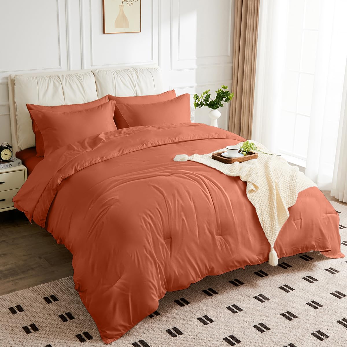Set de Edredón Tamaño King JOKOLO - 3 -Naranja Quemado
