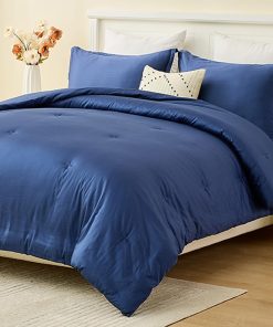 Juego de Edredón Queen SahSahCasa, Set de -Azul Marino