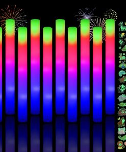 Bachaa 50 PC Foam Glow Sticks - Varitas luminosas LED con