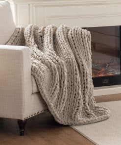 LAST MODA Manta de Punto Grueso, 100% Manta de Punto a Mano