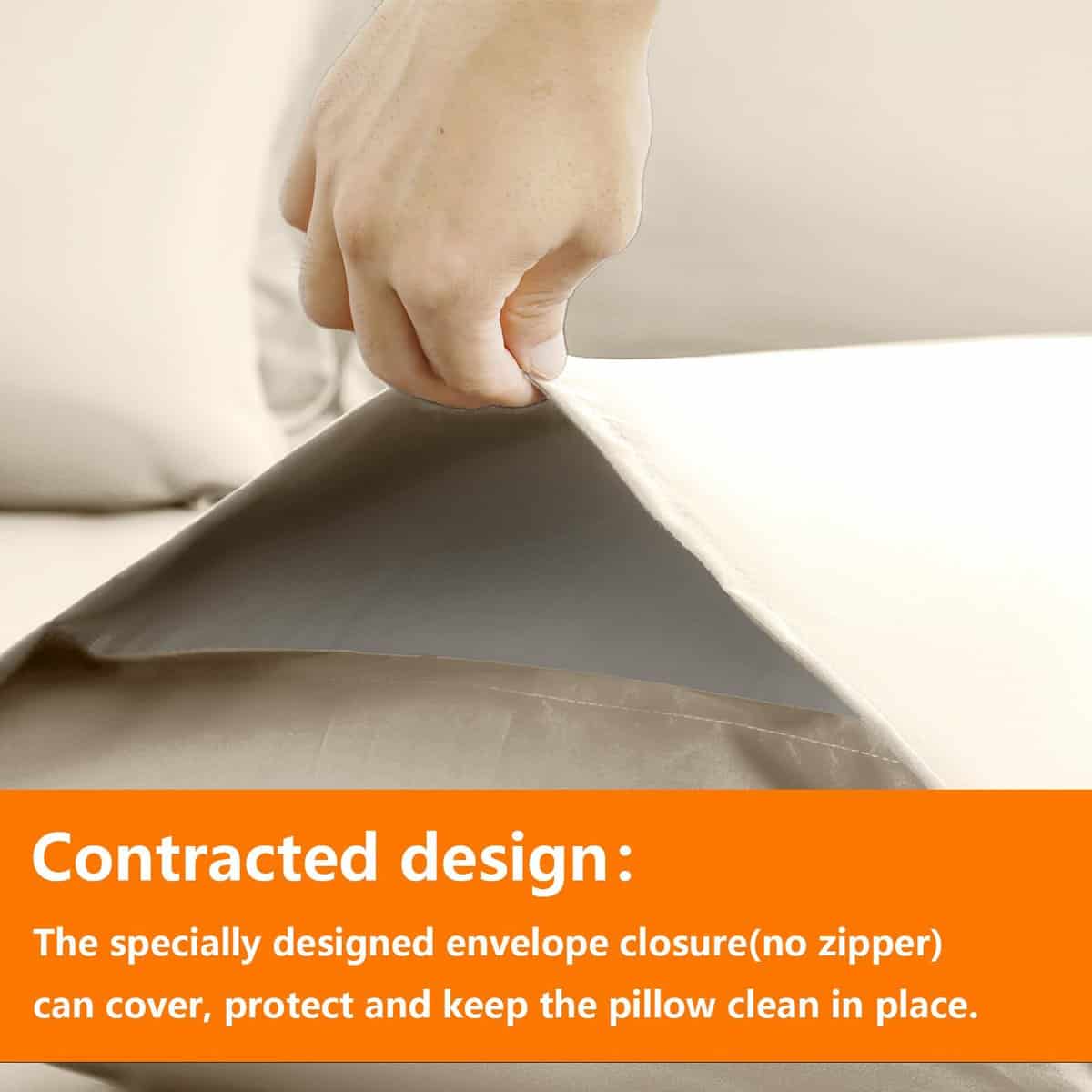 Juego de edredón tamaño Twin color beige claro TAIMIT - 5 - Imagen 5