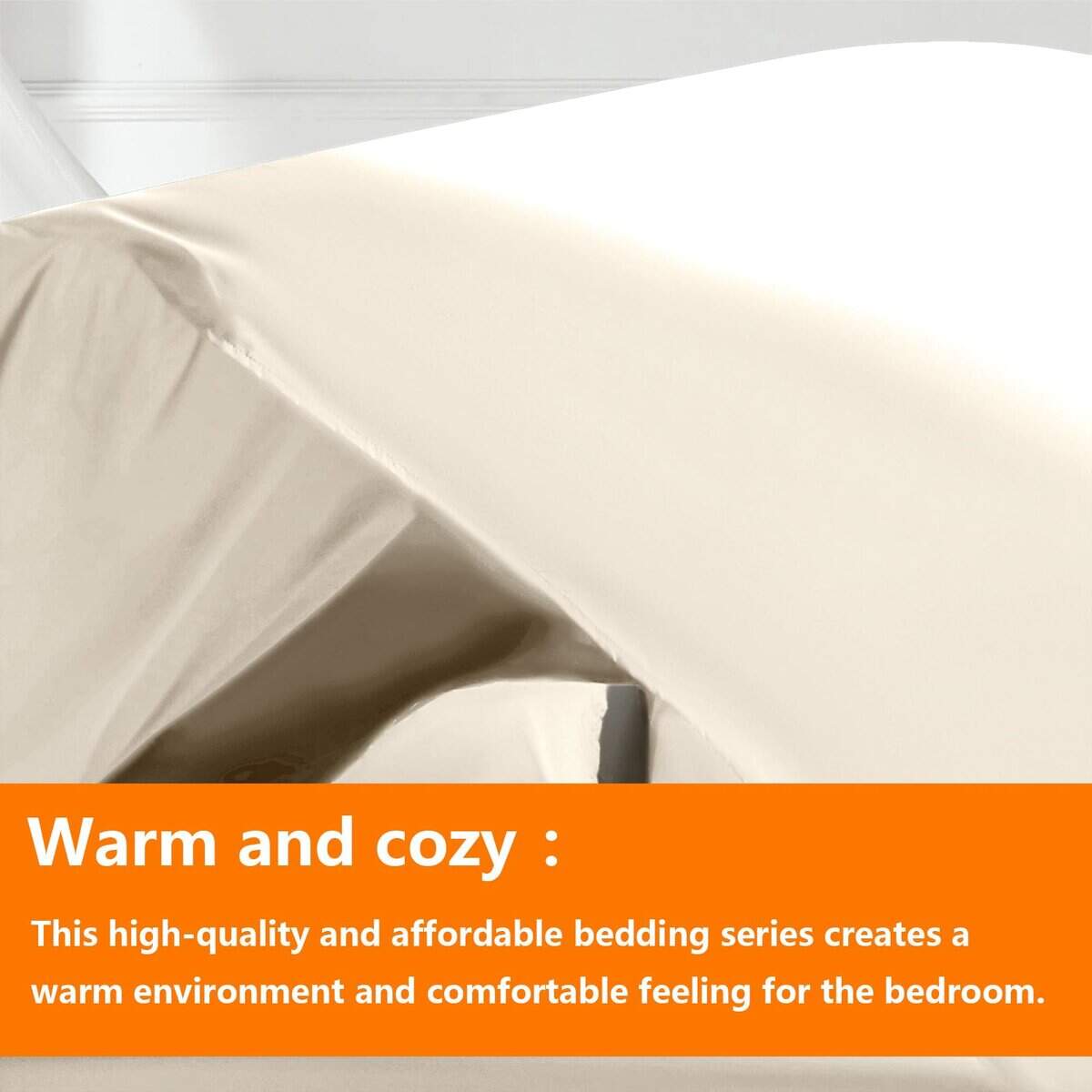 Juego de edredón tamaño Twin color beige claro TAIMIT - 5 - Imagen 3