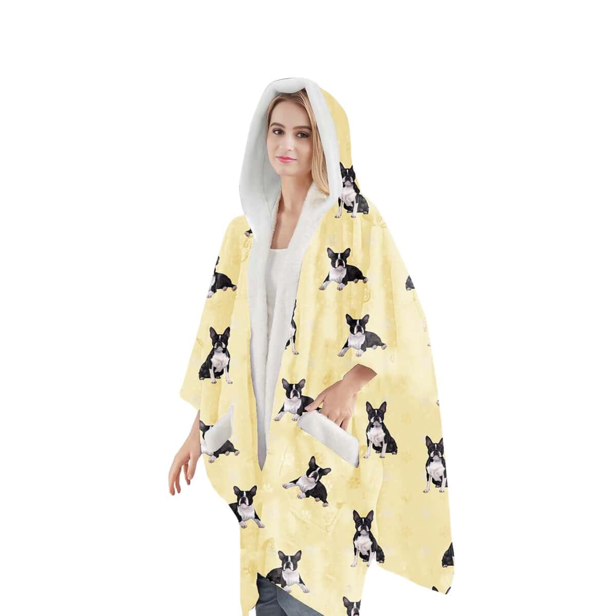 Manta con capucha portátil Boston Terrier E&S Pets- Manta