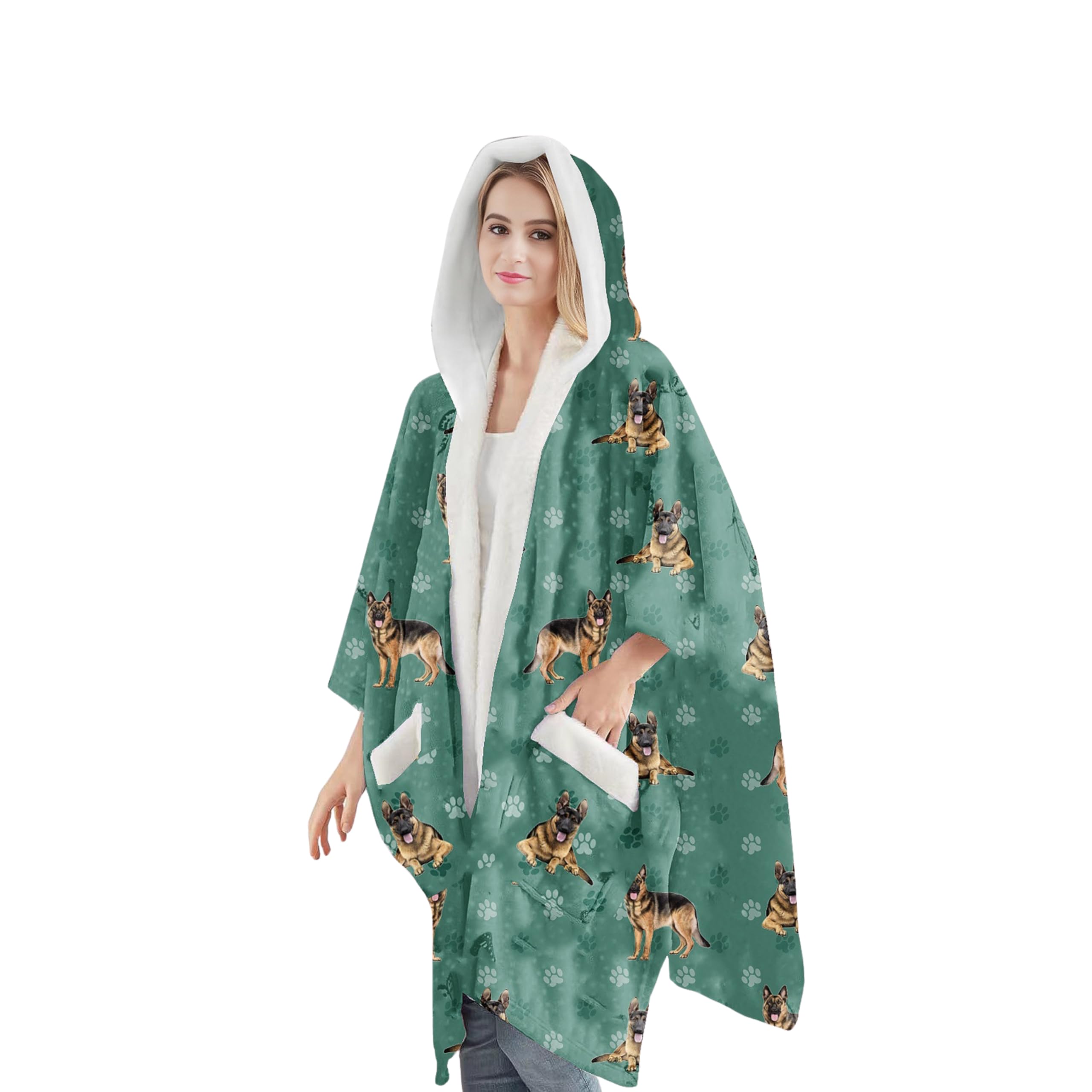 Manta con capucha de pastor alemán - Manta de sherpa