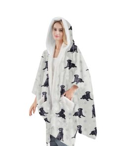 Manta Sudadera con Capucha Labrador Negro - Manta de Felpa