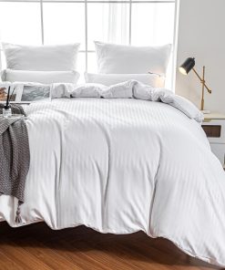 Juego de Funda de Edredón a Rayas Blancas Amolavet para