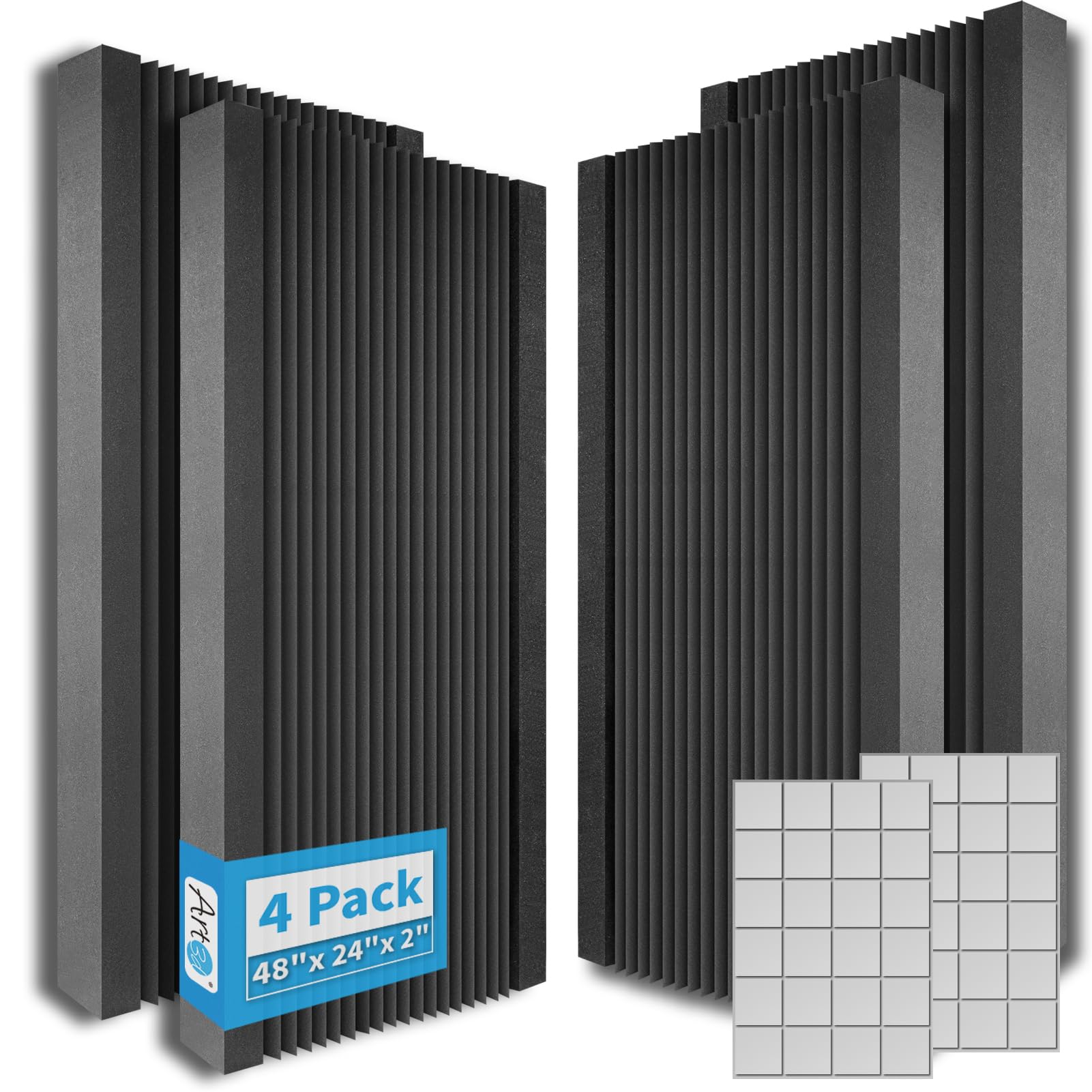 Paneles de Espuma Acústica Art3d en Diseño de Cuña, Paquete