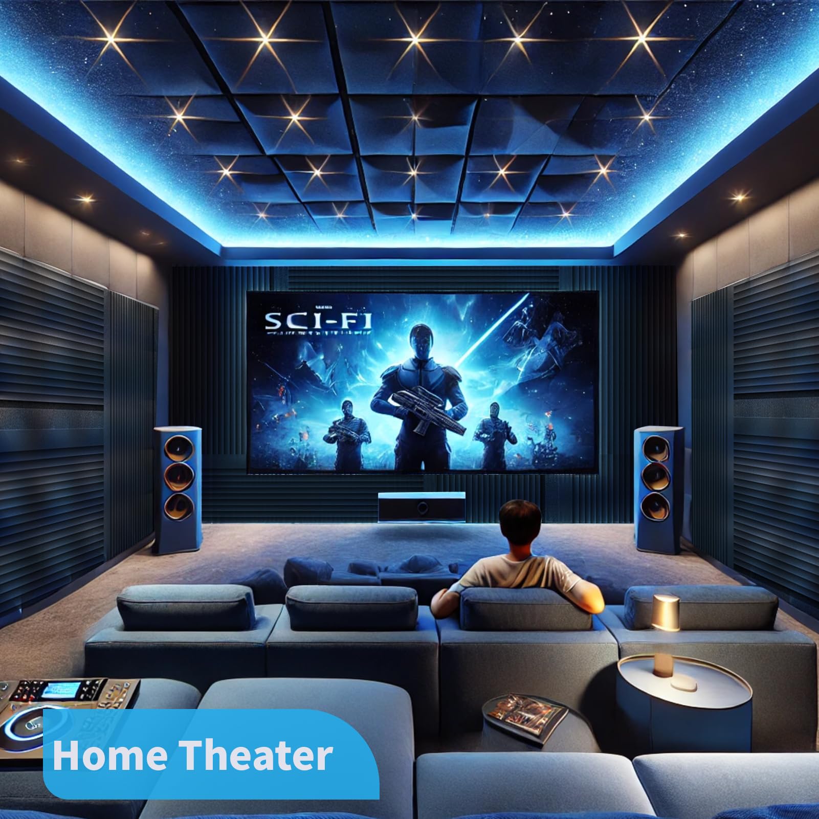 Paneles de Espuma Acústica Art3d en Diseño de Cuña, Paquete - Imagen 3