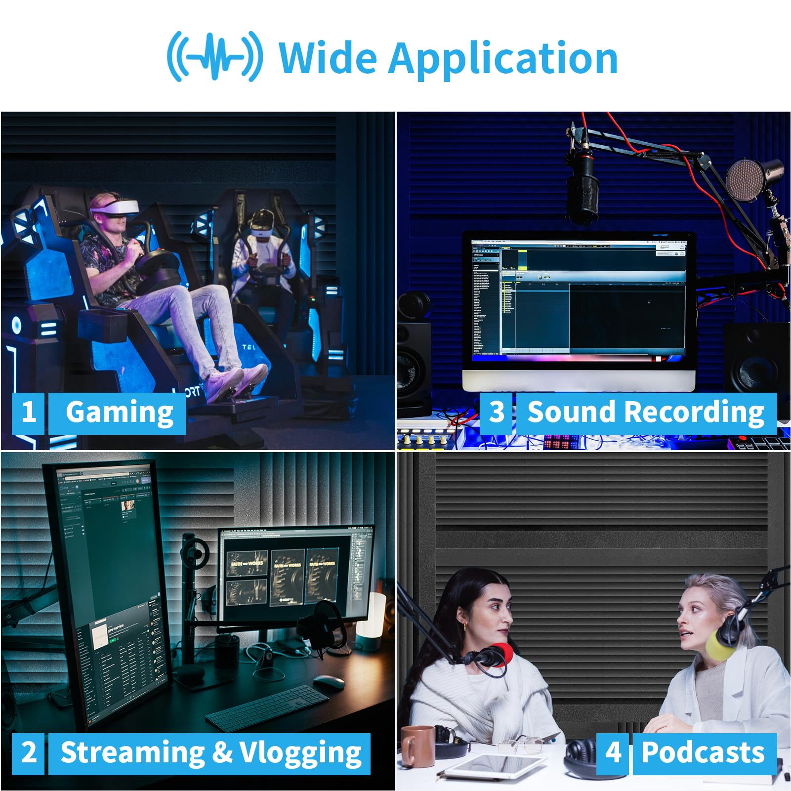 Paneles de Espuma Acústica Art3d en Diseño de Cuña, Paquete - Imagen 8