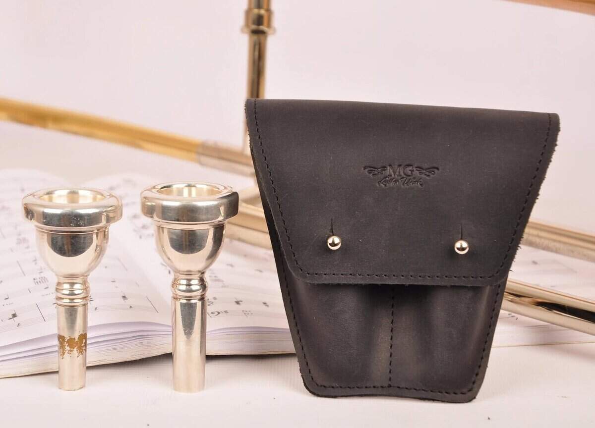 Porta boquillas para trombón/eufonio. Estuche de cuero - Imagen 7