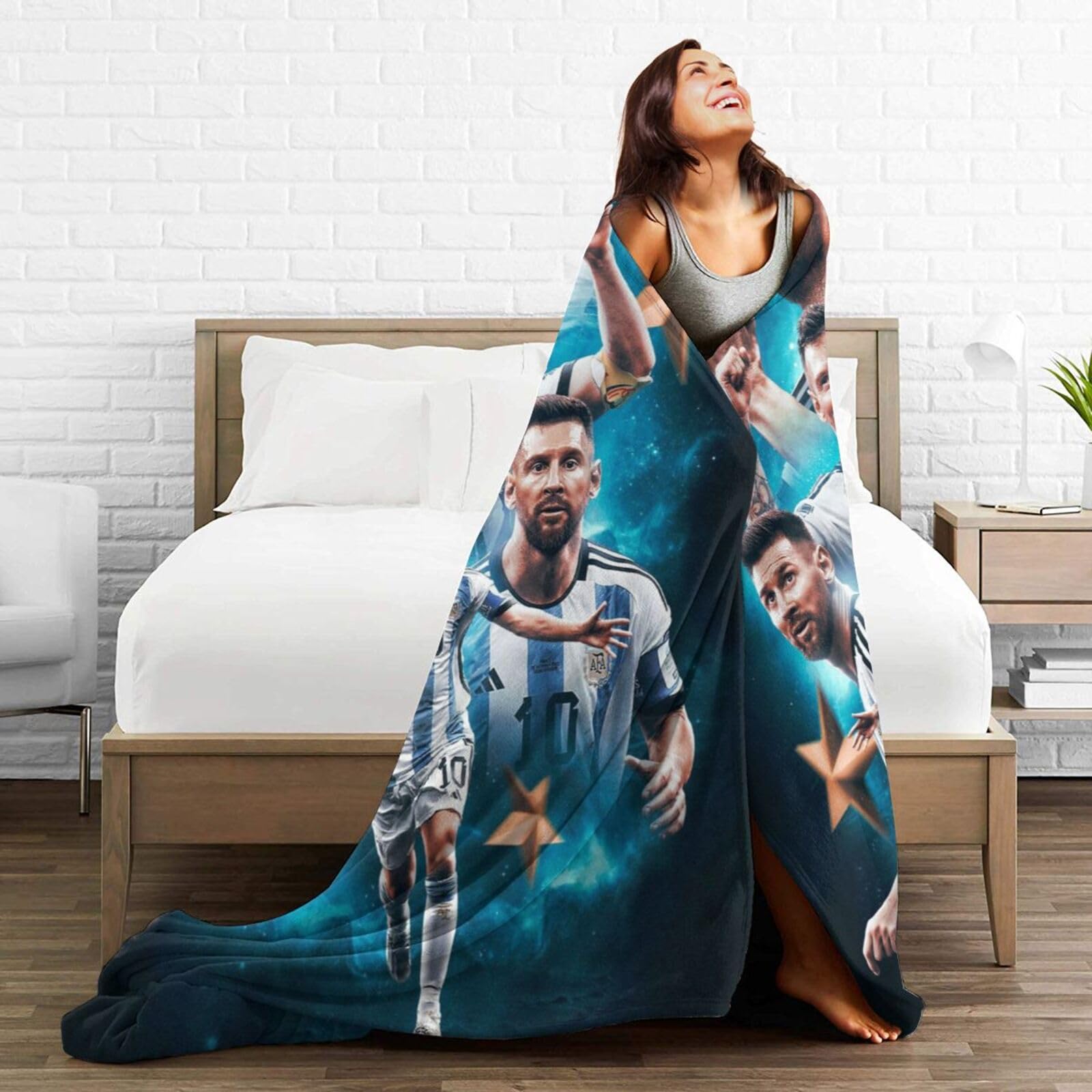 Manta de tiro deportiva con diseño de balón de fútbol suave - Imagen 6