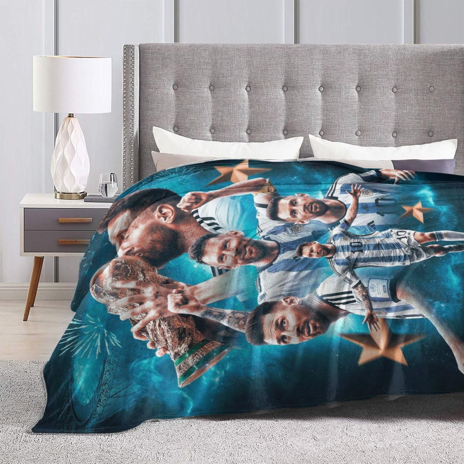 Manta de tiro deportiva con diseño de balón de fútbol suave - Imagen 5