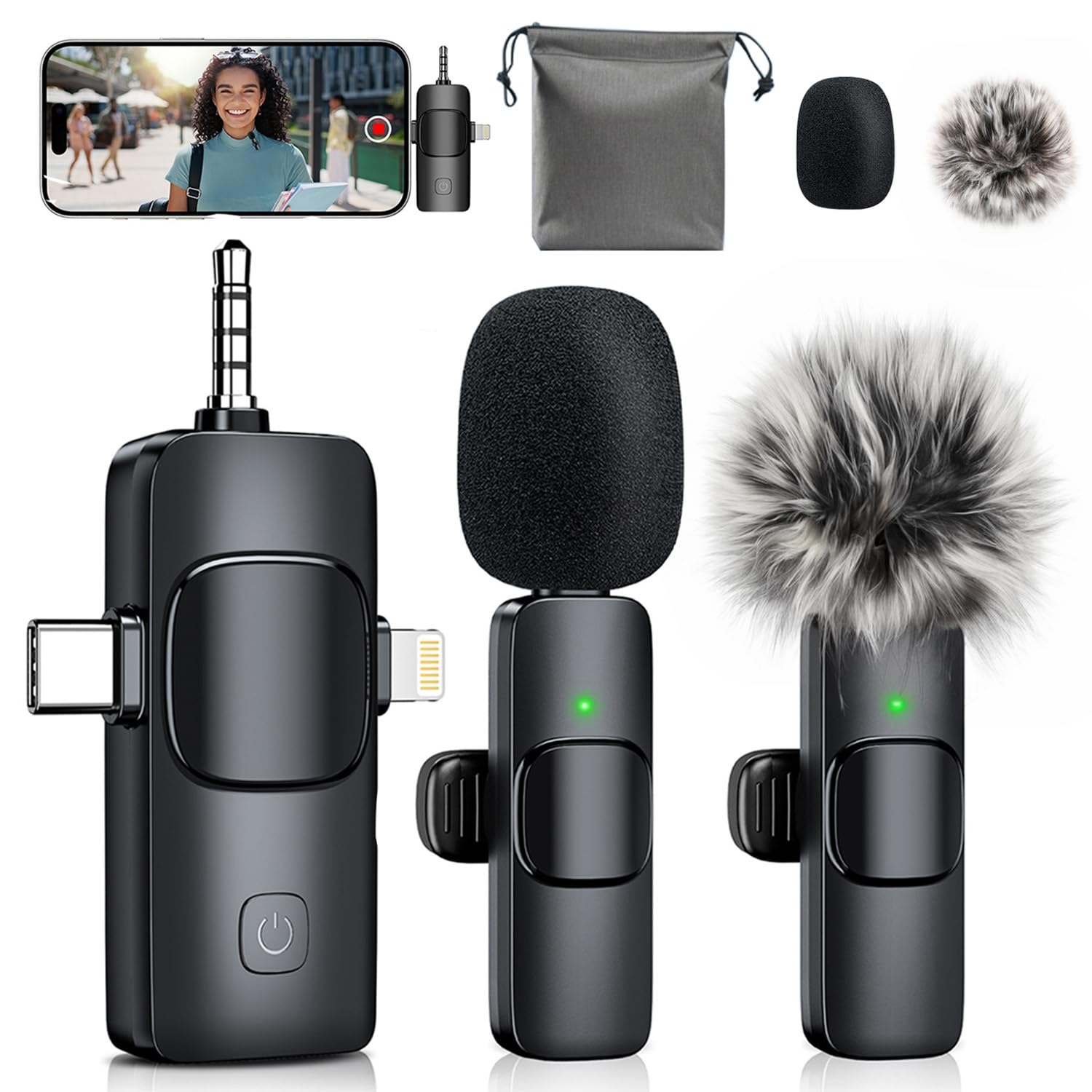 MENERESAS 3-en-1 Mini Micrófono para iPhone: Micrófonos