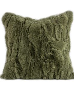 MOOX Set de 1 Funda de Almohada de Piel de Conejo Genuina