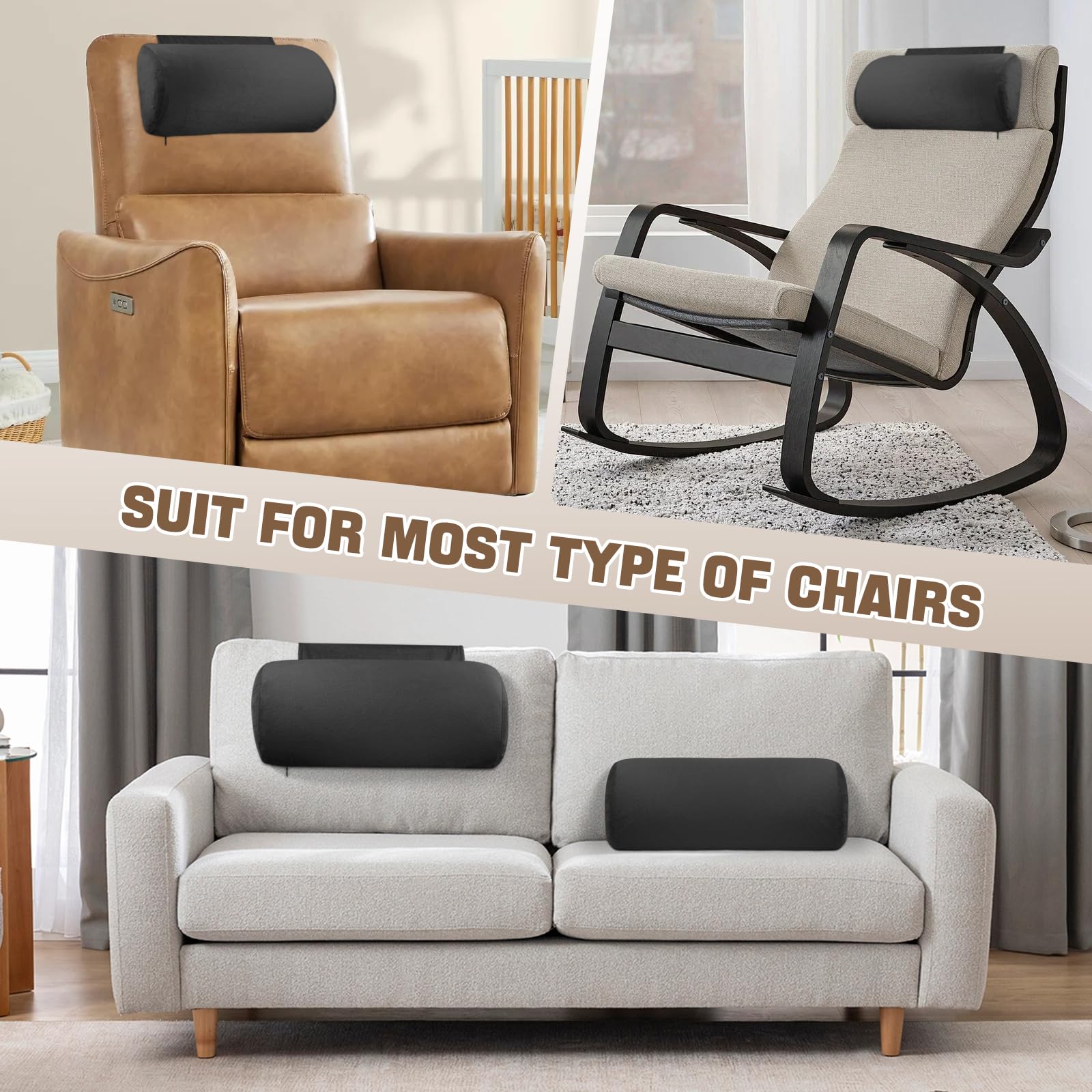 Almohada para el cuello Xmntdo para Reclinable, Terciopelo - Imagen 8