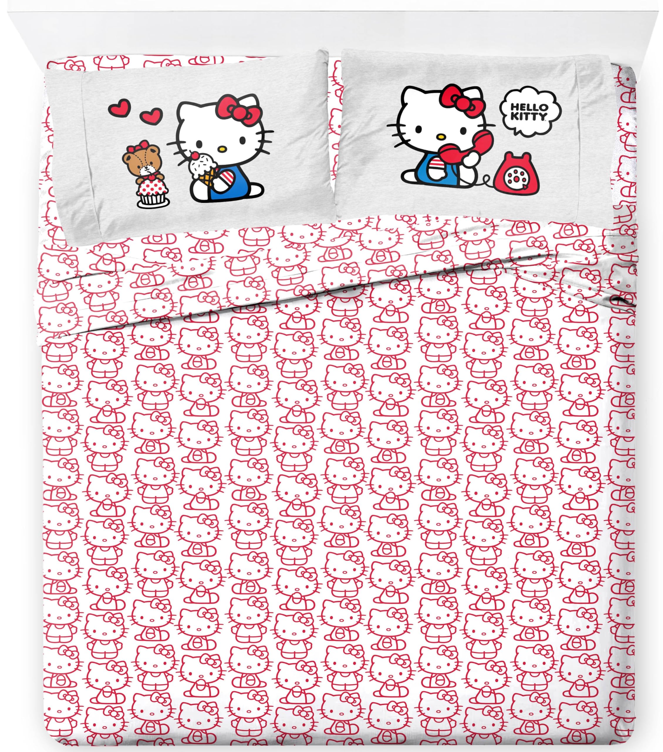 Juego de Sábanas Jay Franco Hello Kitty Tamaño Completo -