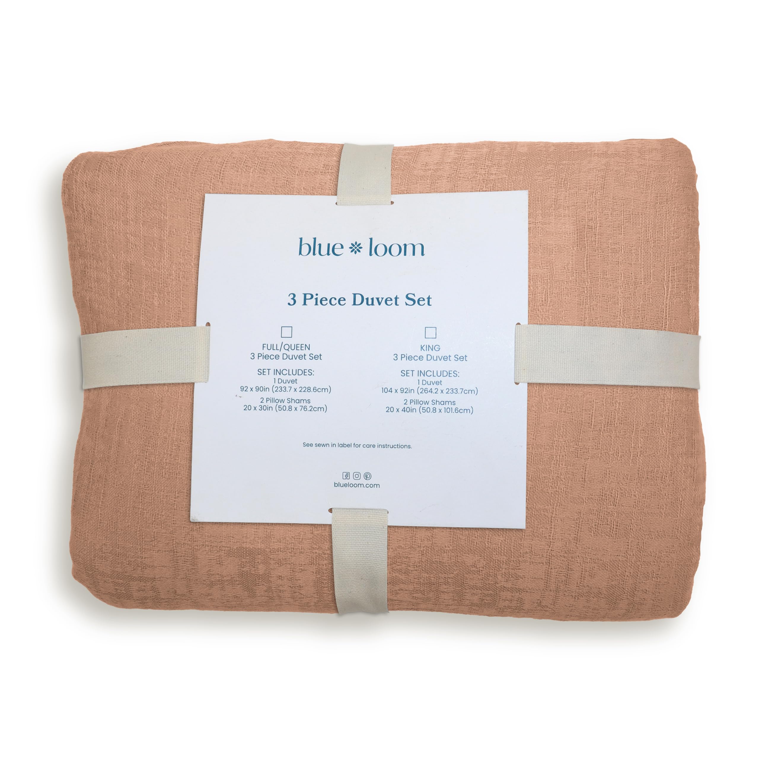 Set de Funda Nórdica 100% Algodón Blue Loom, 3 Piezas,