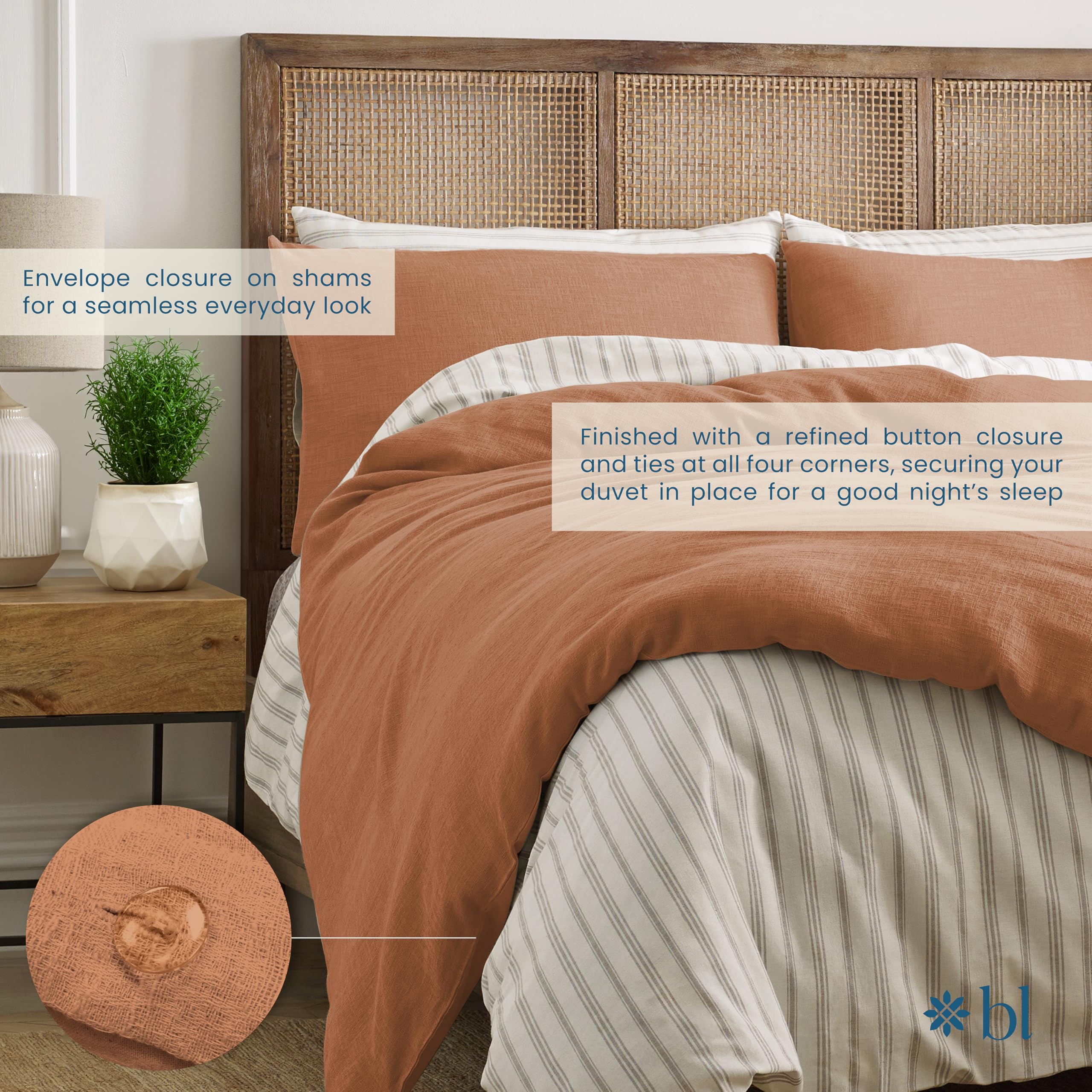 Set de Funda Nórdica 100% Algodón Blue Loom, 3 Piezas, - Imagen 5