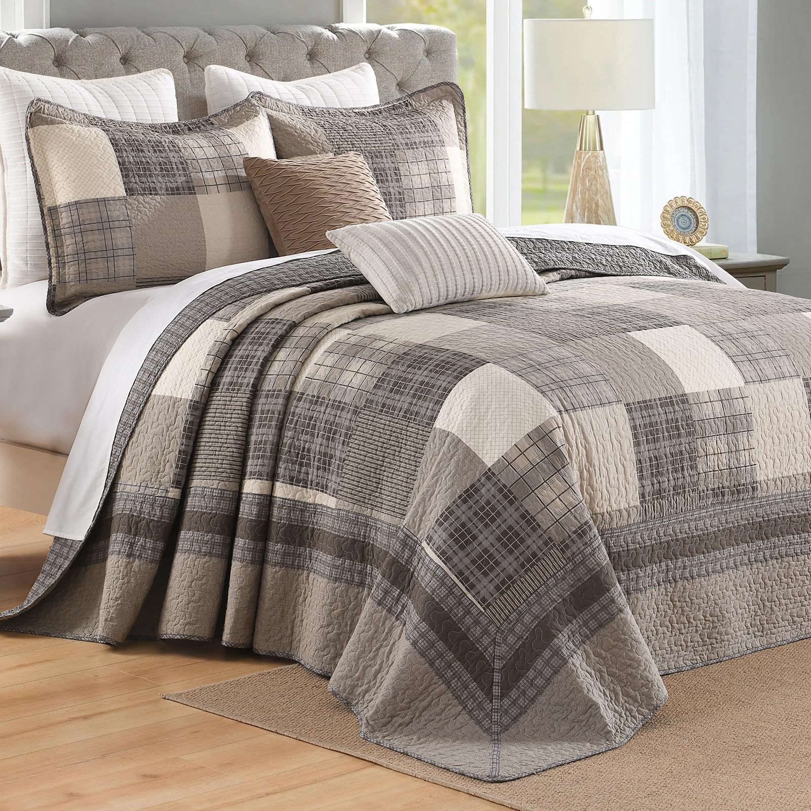 Colcha de Cama King DDUOXIN 120" W x120 L - 100% Algodón