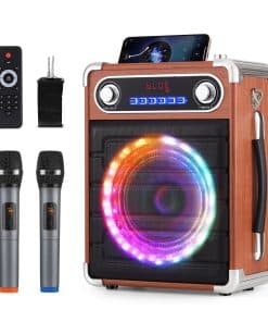 Máquina de Karaoke ROXAAN con Dos Micrófonos Inalámbricos,