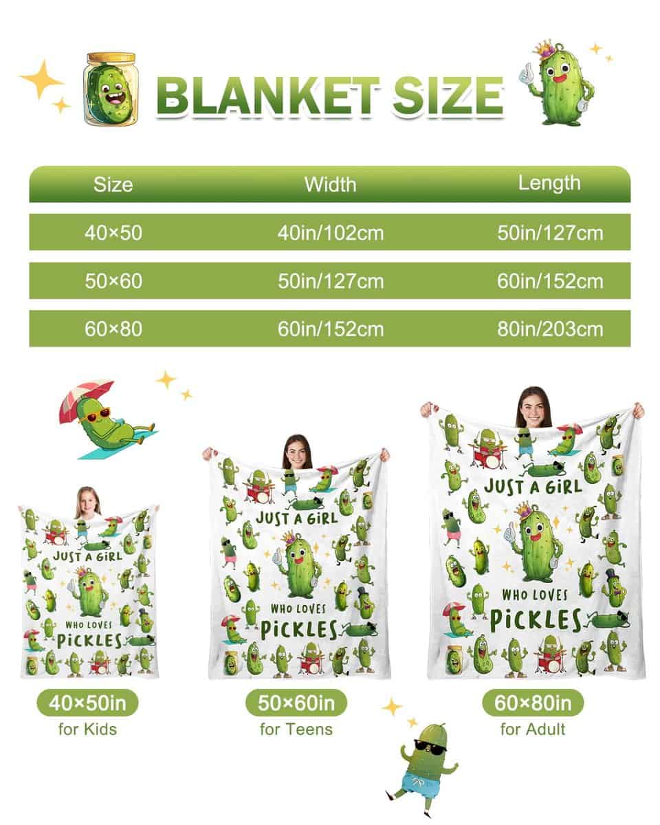 Mantas de Pepinillos para Chicas Amantes de los Pepinillos, - Imagen 4