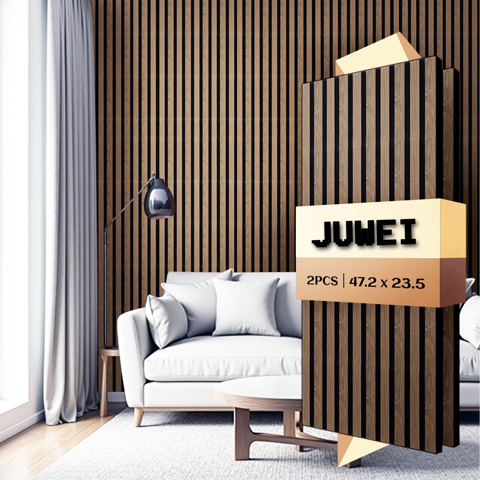 Paneles de Madera Acústicos para Pared, Paquete de 2 - 47.2