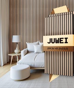 Paneles de Pared de Lamas de Madera Acústicas, Paquete de 2
