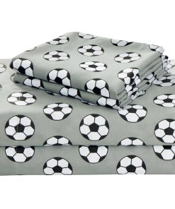 Juego de Sábanas Deportivas de 3 Piezas para -Gris Negro Bla