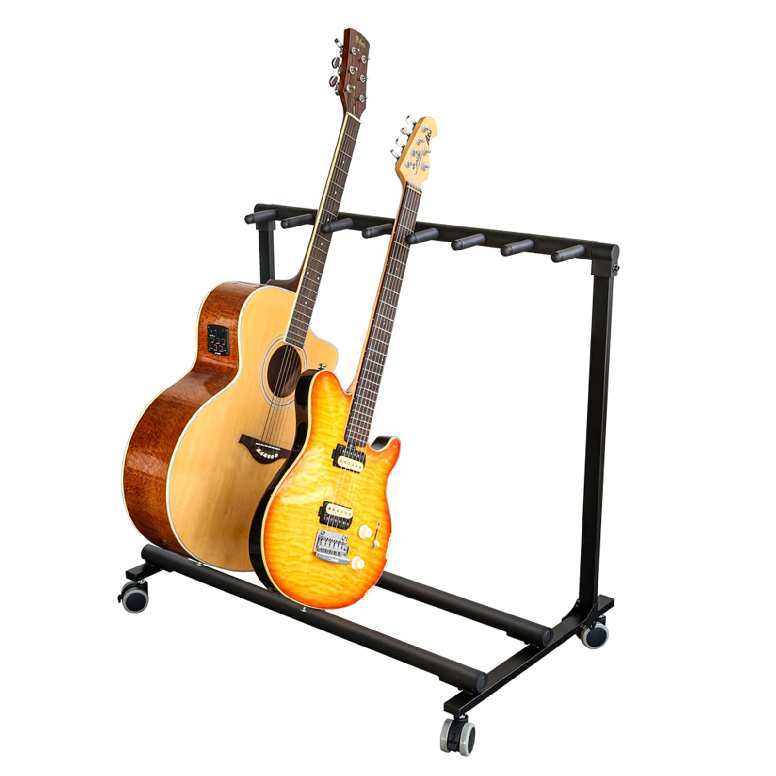 Soporte Múltiple para Guitarra con Ruedas 7 Soportes